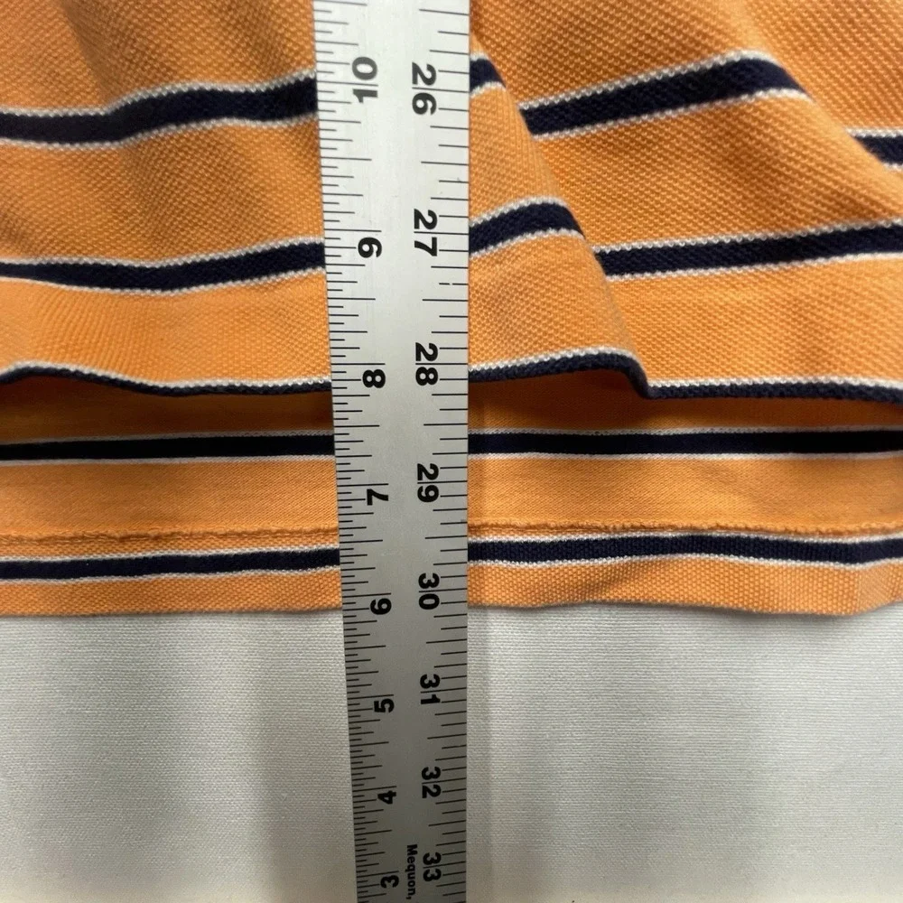 Vintage Polo Ralph Lauren Polo Large Orange‎ & Blue Striped Short Sleeve Flaw